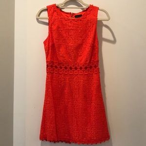 Red/orange topshop lace mini dress